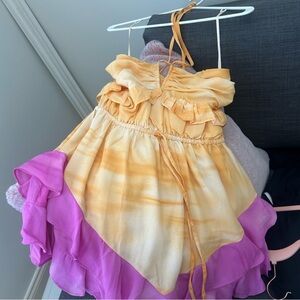 Buddy Love Yellow and Purple Ruffle Dress